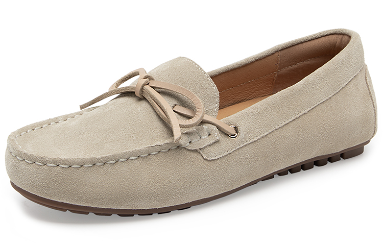 Lookbook 千百度C°BANNER 牛皮革舒適懶人一腳蹬平底鞋 女款 米灰色