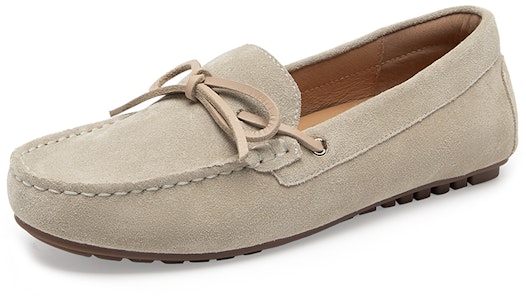 千百度C°BANNER 牛皮革舒適懶人一腳蹬平底鞋 女款 米灰色 Lookbook 千百度C°BANNER 牛皮革舒適懶人一腳蹬平底鞋 女款 米灰色