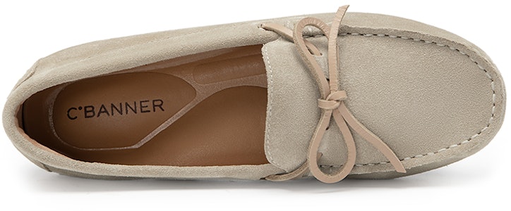 千百度C°BANNER 牛皮革舒適懶人一腳蹬平底鞋 女款 米灰色 Purchase 千百度C°BANNER 牛皮革舒適懶人一腳蹬平底鞋 女款 米灰色