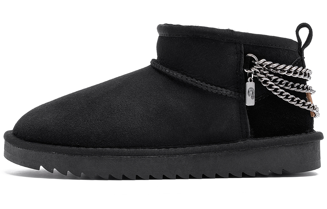 (W) C°BANNER Snow Boots 'Black Leather Patchwork'