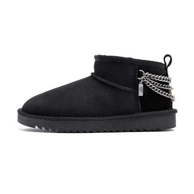 (W) C°BANNER Snow Boots 'Black Leather Patchwork'
