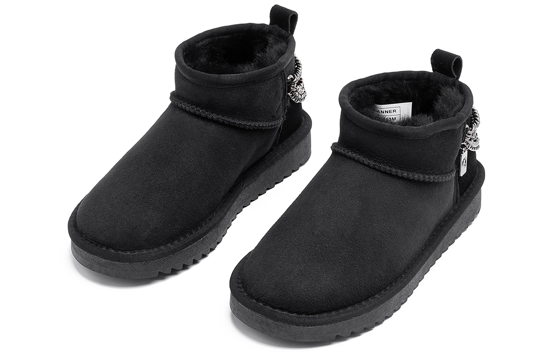 (W) C°BANNER Snow Boots 'Black Leather Patchwork' 圖 3