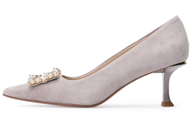 (Women) C°BANNER Stiletto 'Light Grey Crystal Buckle' A22126306A09