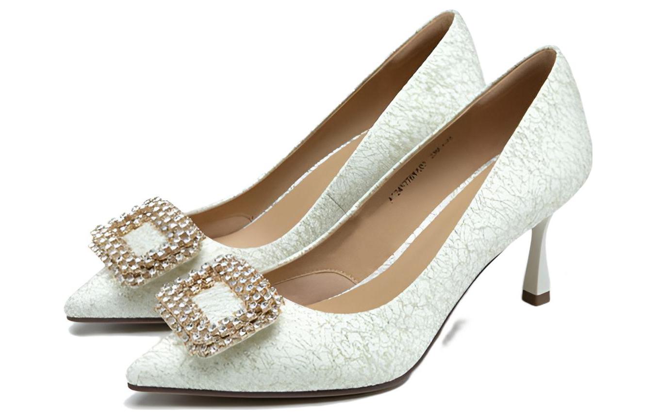 Lookbook 千百度C°BANNER 織物 靜音高跟 細跟 高跟鞋 女款 白色