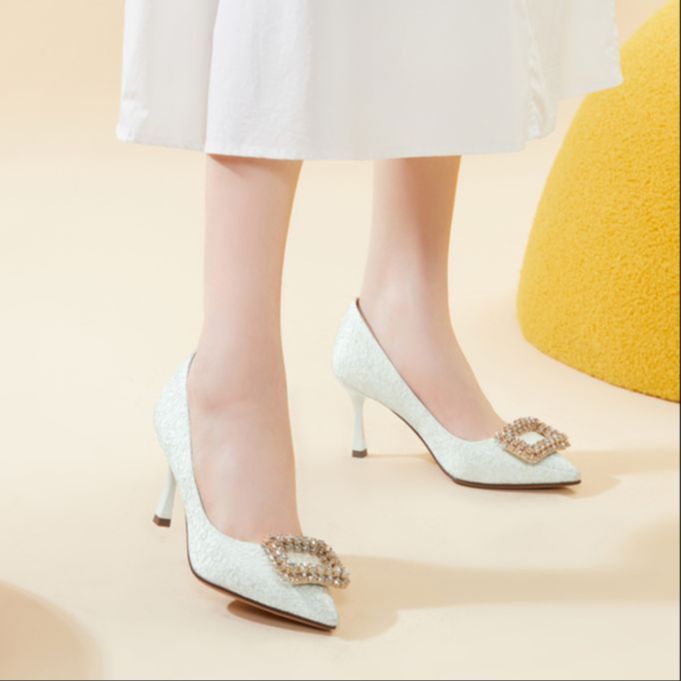 Details for 千百度C°BANNER 織物 靜音高跟 細跟 高跟鞋 女款 白色