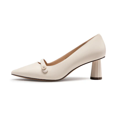 (W) C°BANNER Suede Pumps 'Beige'