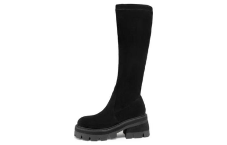(W) C°BANNER Super Light Velvet High-Top Boots 'Black Outdoor'
