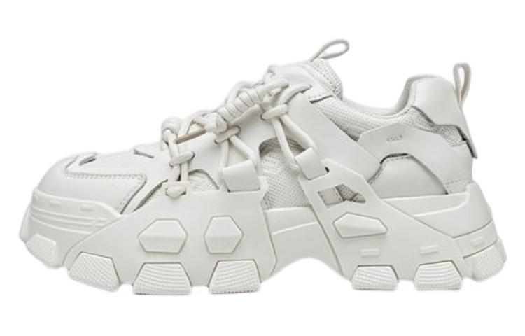 (W) C°BANNER Synthetic Leather CMFTable Trendy Patchwork 'Beige Dad Shoes'