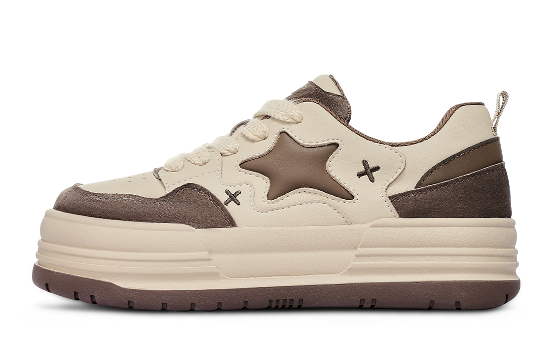 (W) C°BANNER Synthetic Leather Low-Top Sneakers 'Brown Cool Mix-Star'