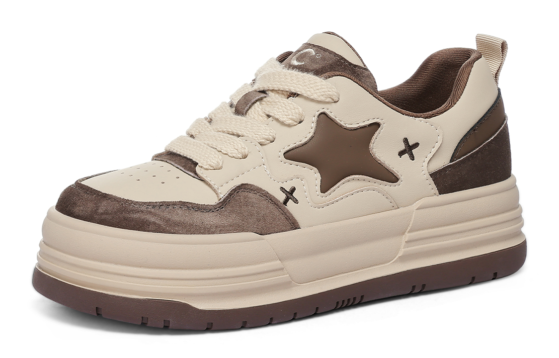 (W) C°BANNER Synthetic Leather Low-Top Sneakers 'Brown Cool Mix-Star' 圖 2