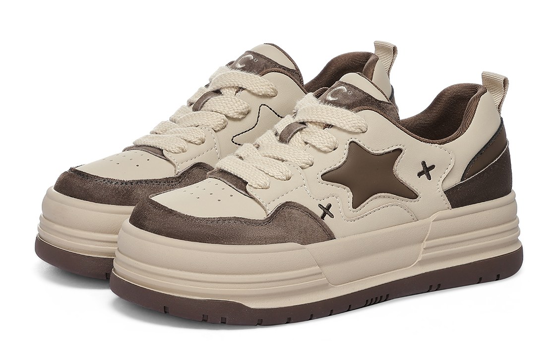 (W) C°BANNER Synthetic Leather Low-Top Sneakers 'Brown Cool Mix-Star' 圖 3