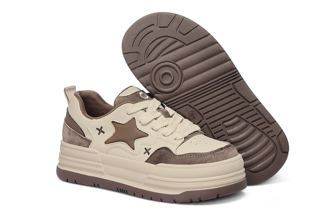 (W) C°BANNER Synthetic Leather Low-Top Sneakers 'Brown Cool Mix-Star' 圖 5