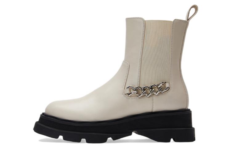(W) C°BANNER Thick-Soled Chain British Chelsea Boots 'Beige'