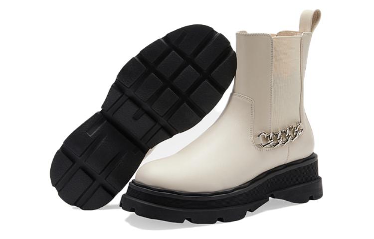 (W) C°BANNER Thick-Soled Chain British Chelsea Boots 'Beige' 圖 3