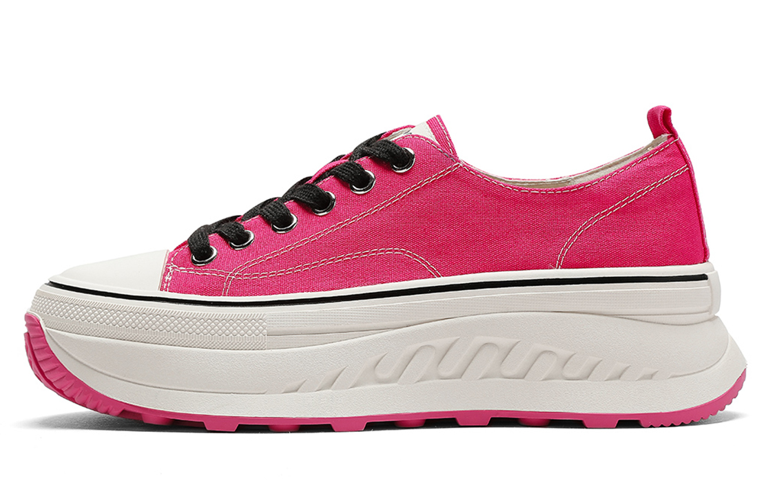 (W) C°BANNER Thick-Soled Lace-Up Canvas 'Red'