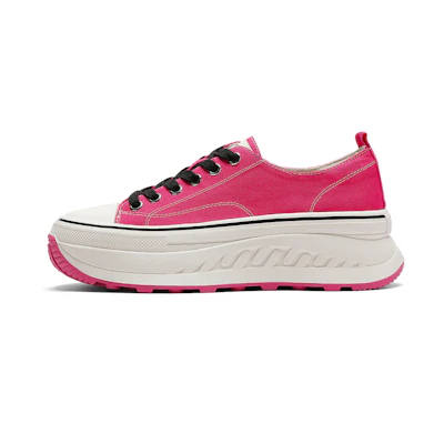 (W) C°BANNER Thick-Soled Lace-Up Canvas 'Red'