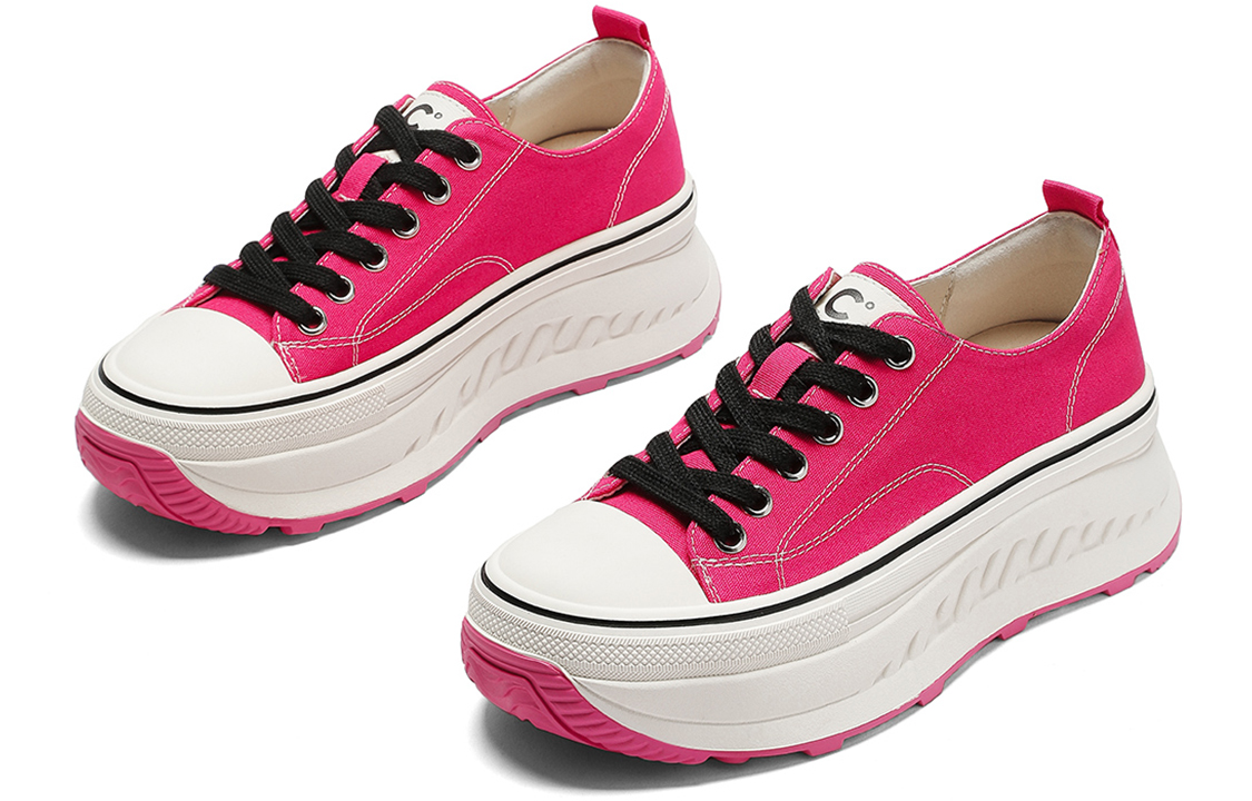 (W) C°BANNER Thick-Soled Lace-Up Canvas 'Red' 圖 4