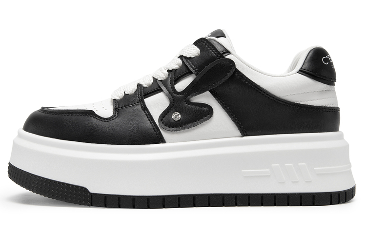 (W) C°BANNER Thick Bottom Breathable Low Top Sneakers 'Panda Colorblock'