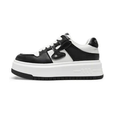 (W) C°BANNER Thick Bottom Breathable Low Top Sneakers 'Panda Colorblock'