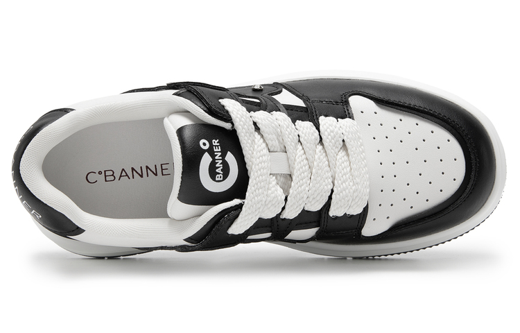 (W) C°BANNER Thick Bottom Breathable Low Top Sneakers 'Panda Colorblock' 圖 5
