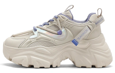 (Women) C°BANNER Thick Bottom Versatile Casual 'Dad Shoe White Purple'