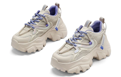 (Women) C°BANNER Thick Bottom Versatile Casual 'Dad Shoe White Purple'