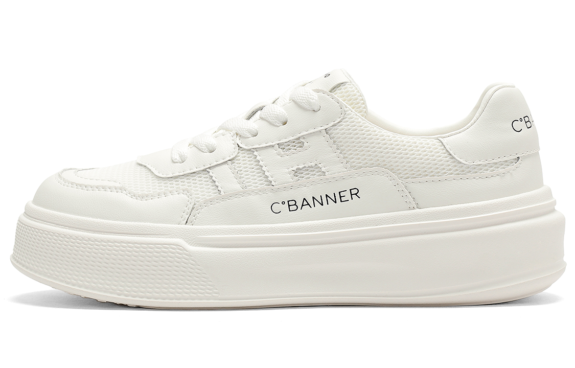 (W) C°BANNER Thick Bottom Versatile Casual 'Fashion White'