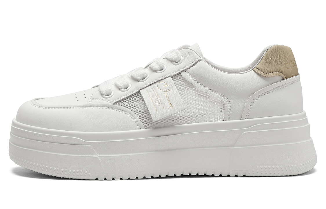 (W) C°BANNER Thick Sole Casual Sneakers 'Apricot Fashion'