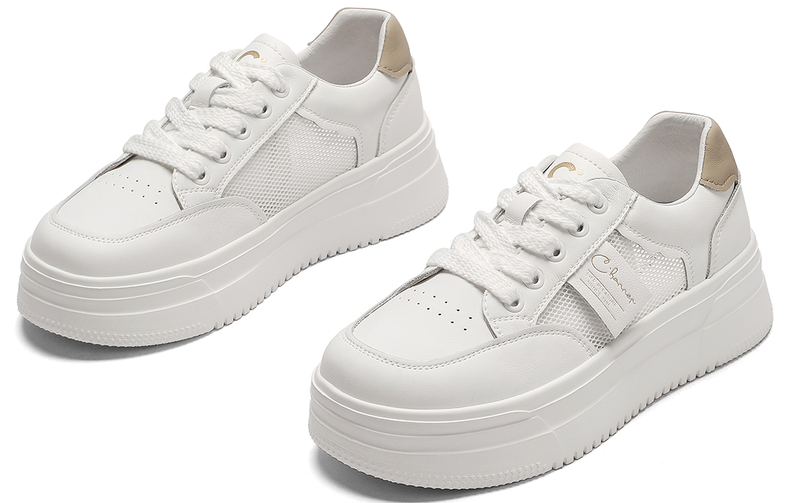 (W) C°BANNER Thick Sole Casual Sneakers 'Apricot Fashion' 圖 3