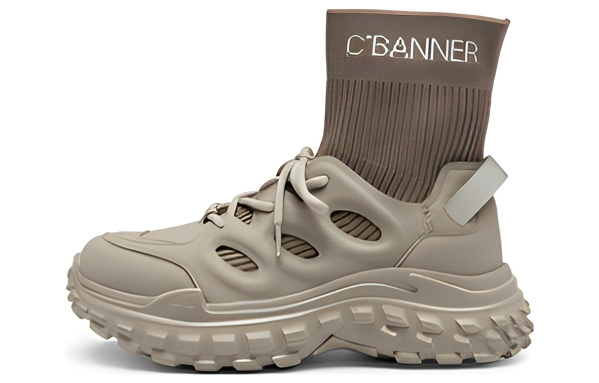 (W) C°BANNER Thick Sole Elastic Sock Ankle Boot 'Grey'