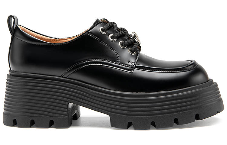 (W) C°BANNER Thick Sole Lace-up Loafer 'Black' 圖 2