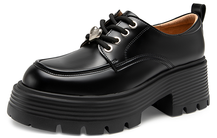 (W) C°BANNER Thick Sole Lace-up Loafer 'Black' 圖 3