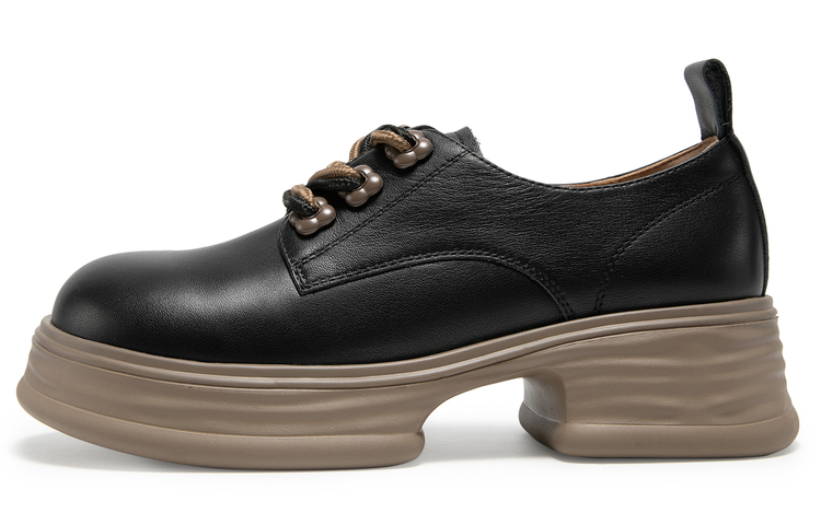 (W) C°BANNER Thick Sole Leather Round Toe 'Casual'