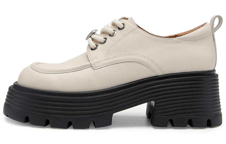 (W) C°BANNER Thick Sole Leather Strap Loafers 'Beige'