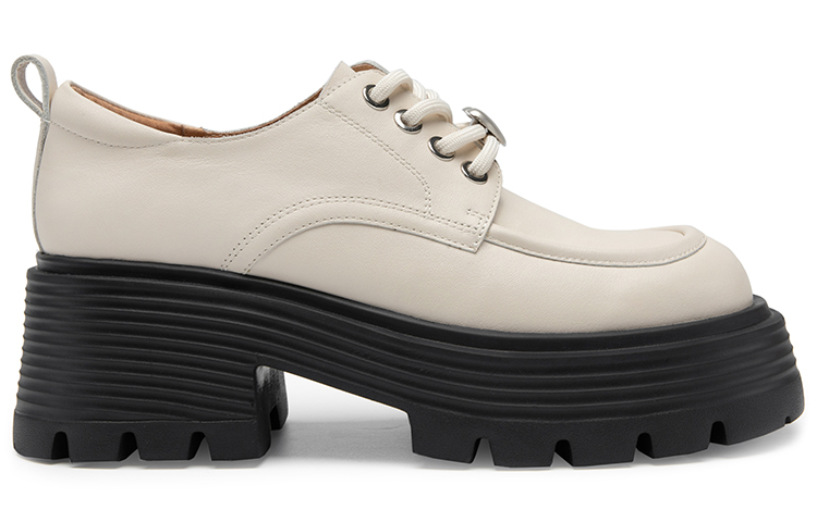 (W) C°BANNER Thick Sole Leather Strap Loafers 'Beige' 圖 2