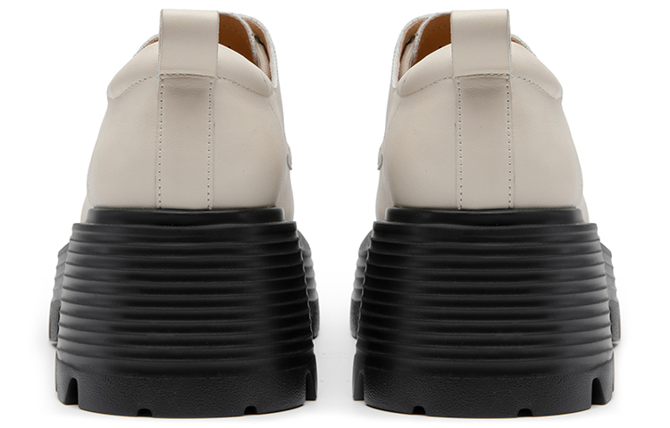 (W) C°BANNER Thick Sole Leather Strap Loafers 'Beige' 圖 4