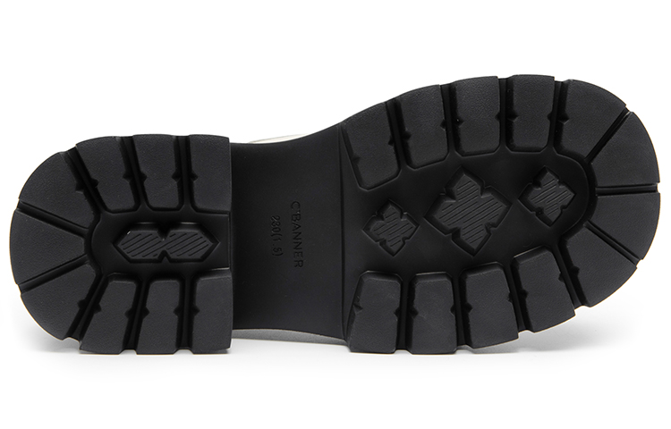 (W) C°BANNER Thick Sole Leather Strap Loafers 'Beige' 圖 6