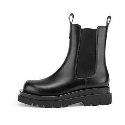 (W) C°BANNER Thick Sole Mid-Cut Chelsea Boots 'Leather'