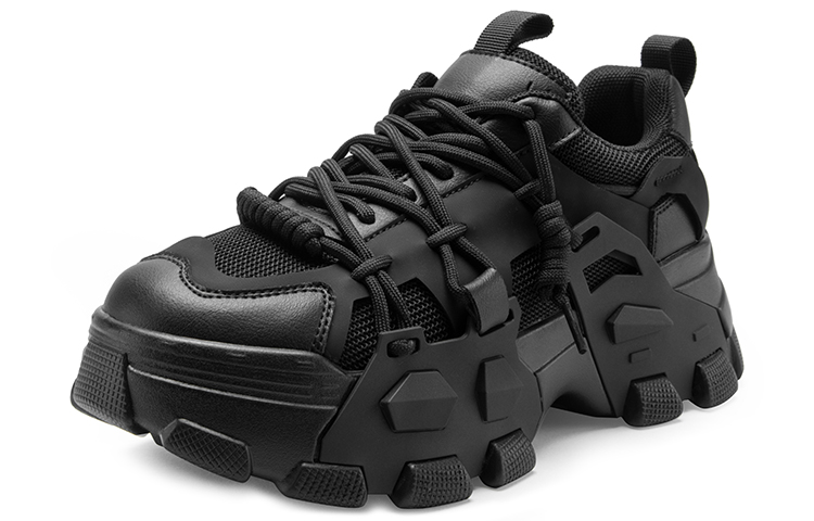 (W) C°BANNER Thick Sole Patchwork Dad Shoe 'Black' 圖 7