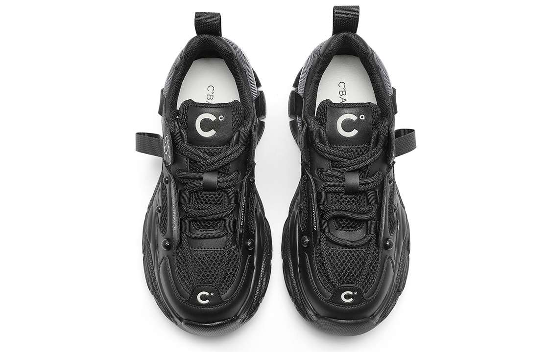 (W) C°BANNER Thick Sole Round Toe Lace-up Low Top 'Black Dad Shoe' 圖 4