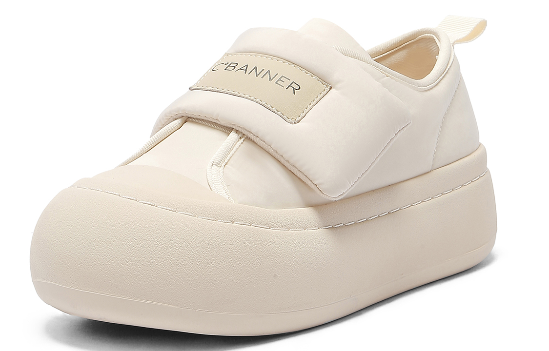 (W) C°BANNER Thick Sole Round Toe Velcro Low-Top Sneaker 'Beige'