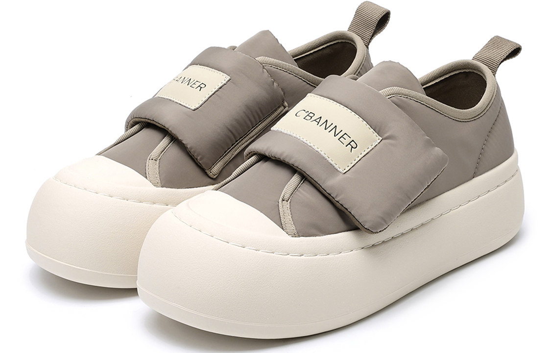 (W) C°BANNER Thick Sole Round Toe Velcro Low-Top Sneaker 'Khaki' 圖 2