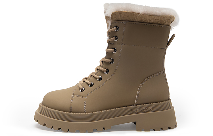 (W) C°BANNER Thick Warm Retro Workwear Martin Boots 'Khaki'