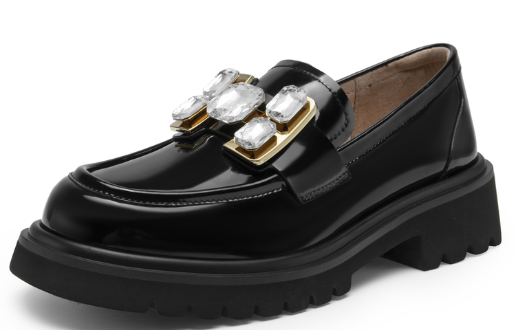 Lookbook (W) C°BANNER Seribu Derajat Kulit 'Loafer Platform Hitam Kristal' A23115201B01