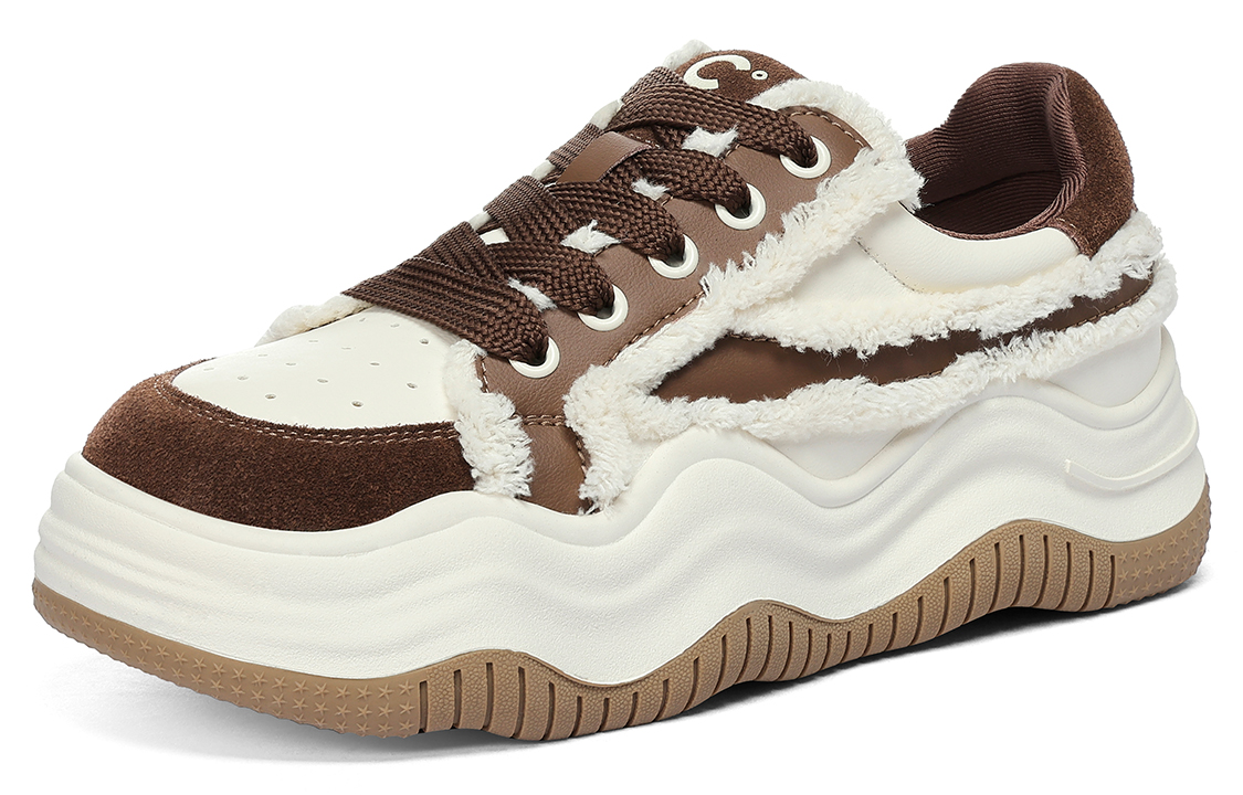 (W) C°BANNER Wave Series Low-Top 'Brown Patchwork Leather' 圖 2