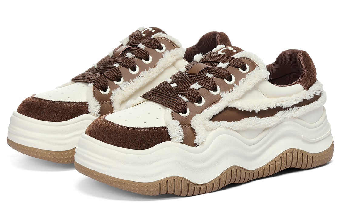 (W) C°BANNER Wave Series Low-Top 'Brown Patchwork Leather' 圖 3