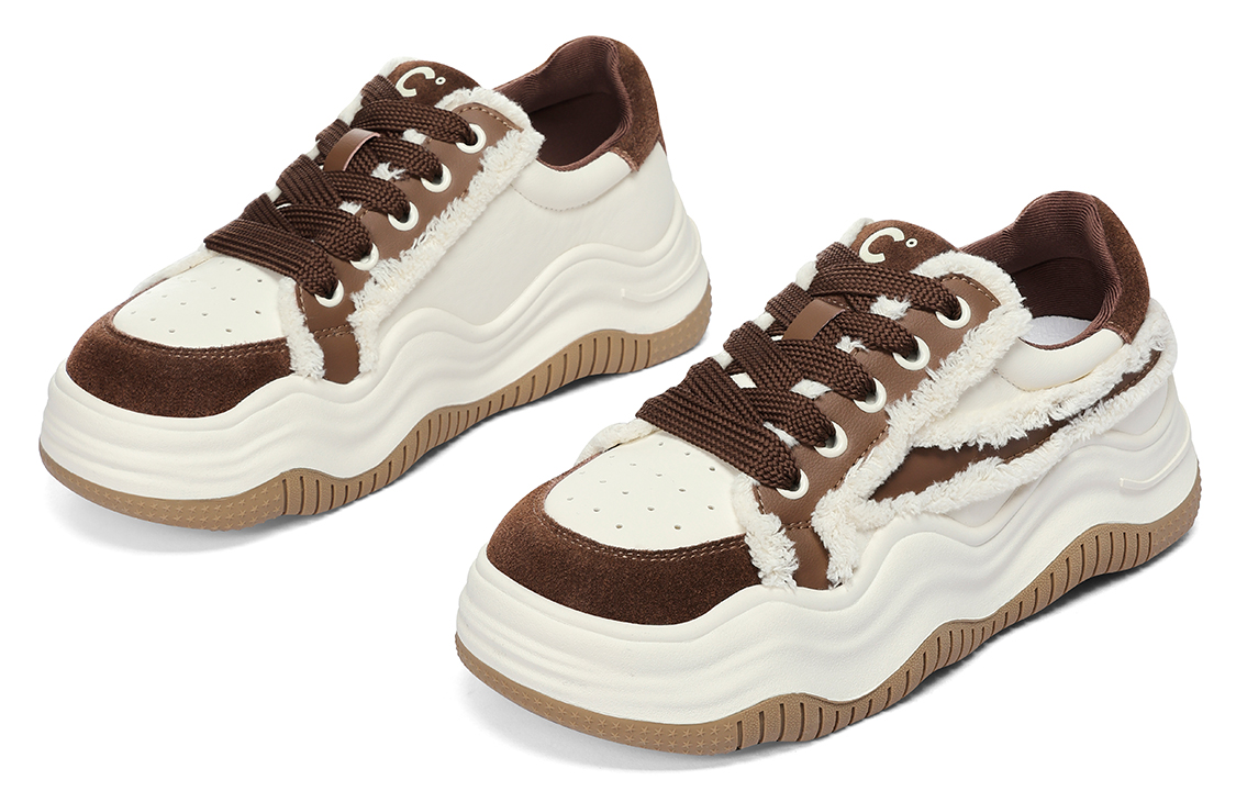 (W) C°BANNER Wave Series Low-Top 'Brown Patchwork Leather' 圖 4