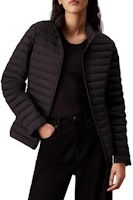 (Women) Calvin Klein Black Zip-Up Stand Collar Jacket with Side Pockets. K20K207285-BEH (Women) Calvin Klein Black Zip-Up Stand Collar Jacket with Side Pockets. K20K207285-BEH