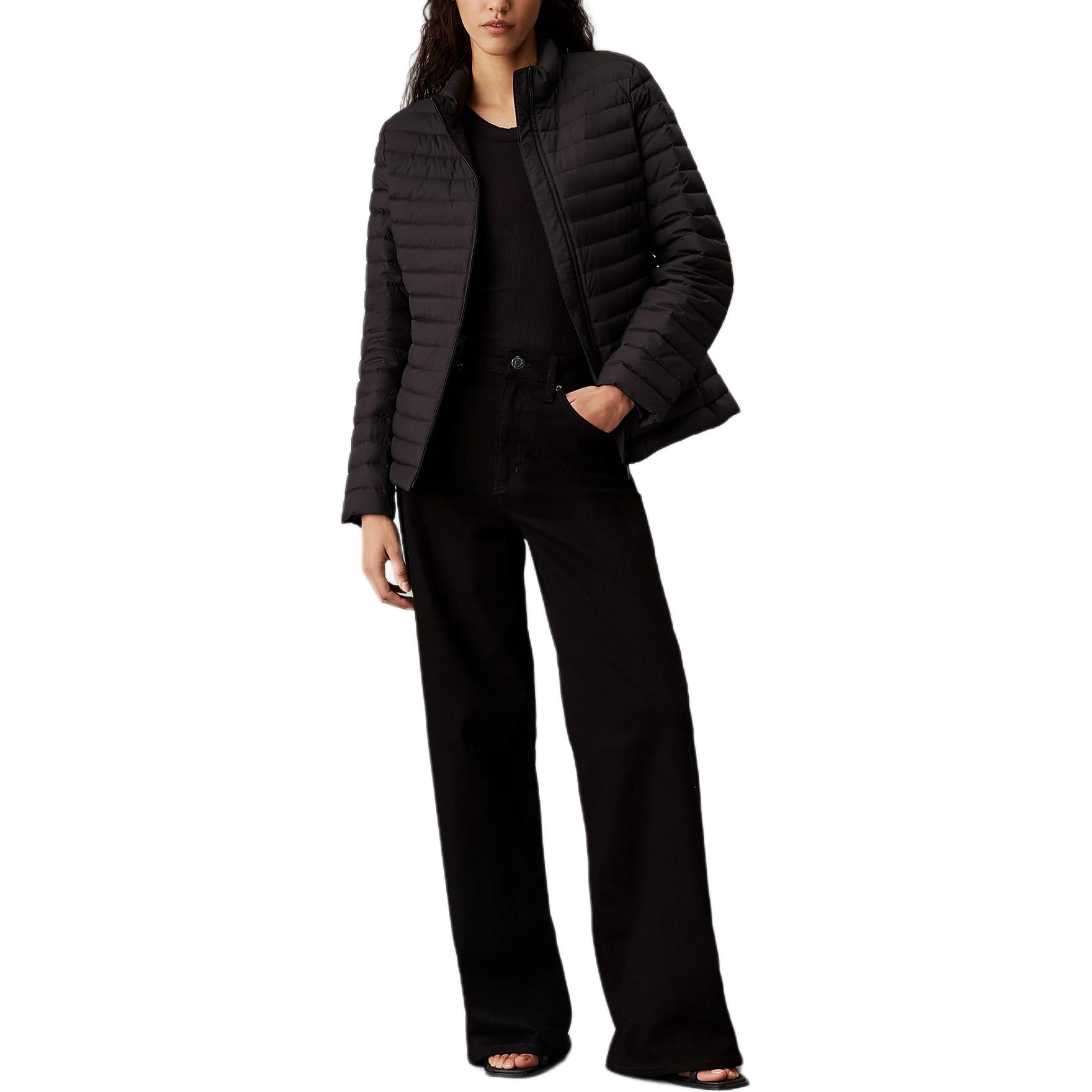 Lookbook (Women) Calvin Klein  Black Zip-Up Stand Collar Jacket with Side Pockets. K20K207285-BEH