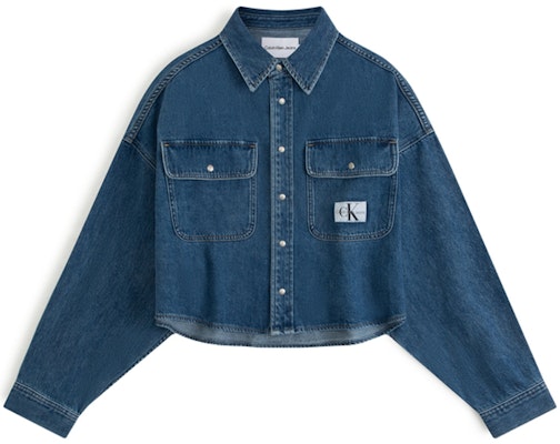 (Women) Calvin Klein Casual Cotton Denim Long Sleeve Shirt in Blue. J2223541A4 Order (Women) Calvin Klein Casual Cotton Denim Long Sleeve Shirt in Blue. J2223541A4